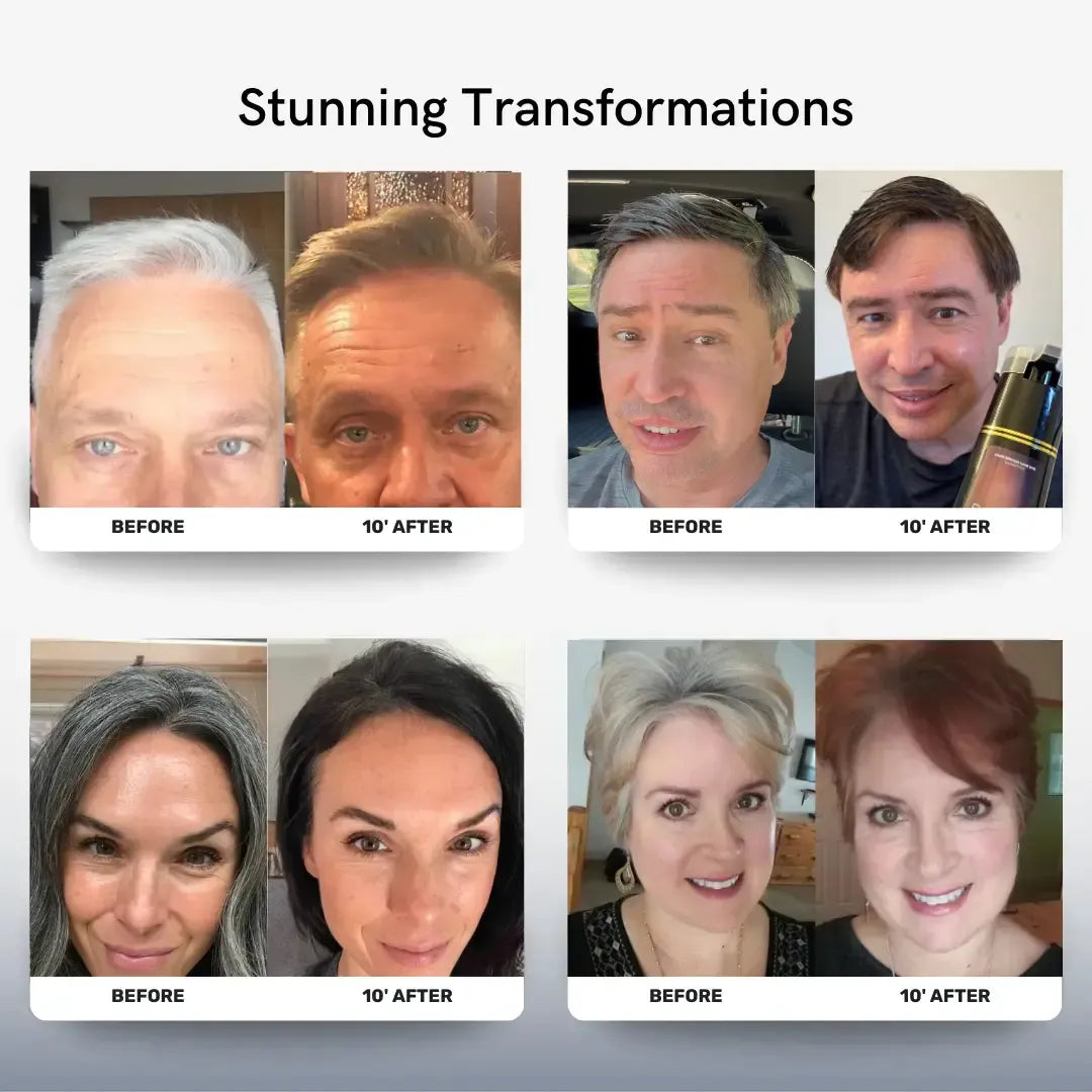 Natural Vegan Semi Permanent Hair Dye Shampoo Kit for Gray Hair, Women & Men (Dark Brown), USA 6.76 Fl Oz.