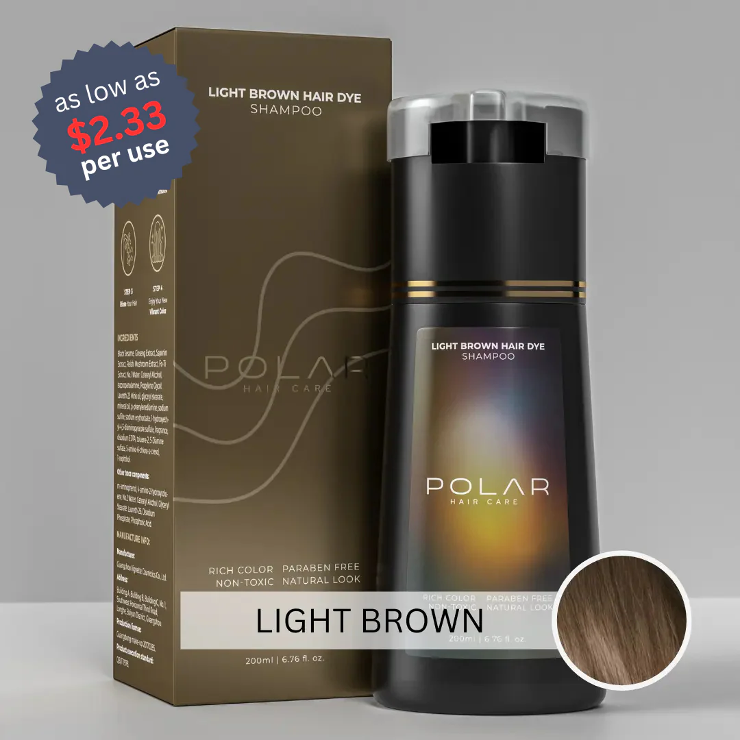 Natural Vegan Semi Permanent Hair Dye Shampoo Kit for Gray Hair, Women & Men (Dark Brown), USA 6.76 Fl Oz.